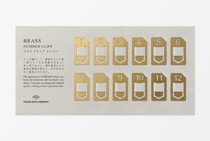TRC BRASS Bookmark Number Clips