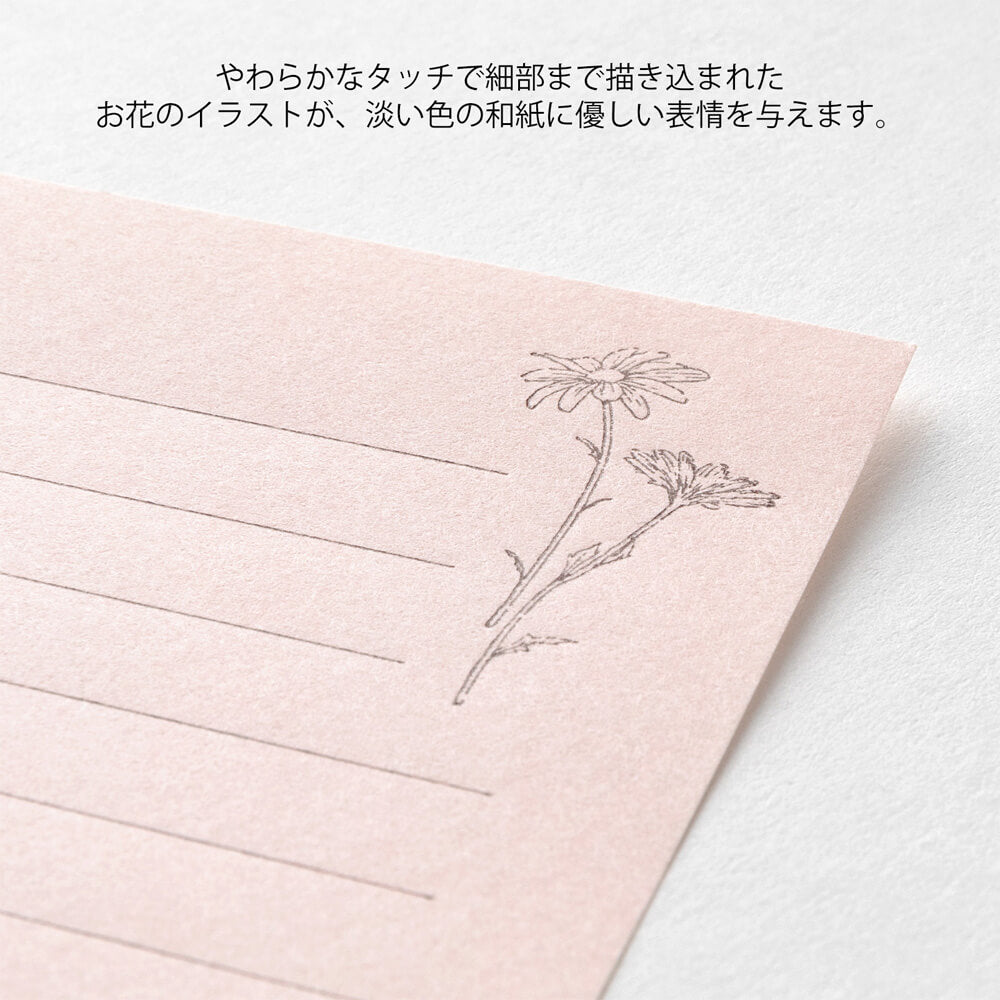 Mini papeteria z papieru Washi Midori | Różowa